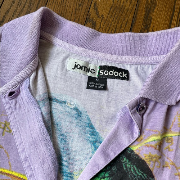 EUC jamie Sadock hummingbird print collared tank // cropped swingy fit / medium - Picture 2 of 4